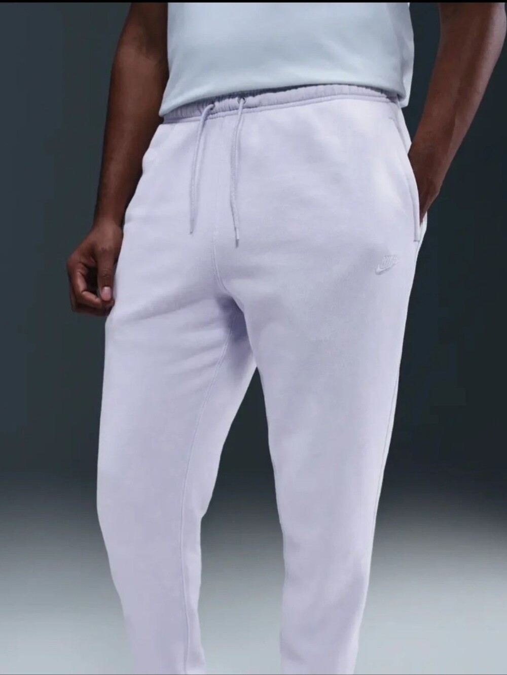 Nike Fleece Jogger Pants Washed Ghost Lavendar Taper Leg IQ1218-057 Size M